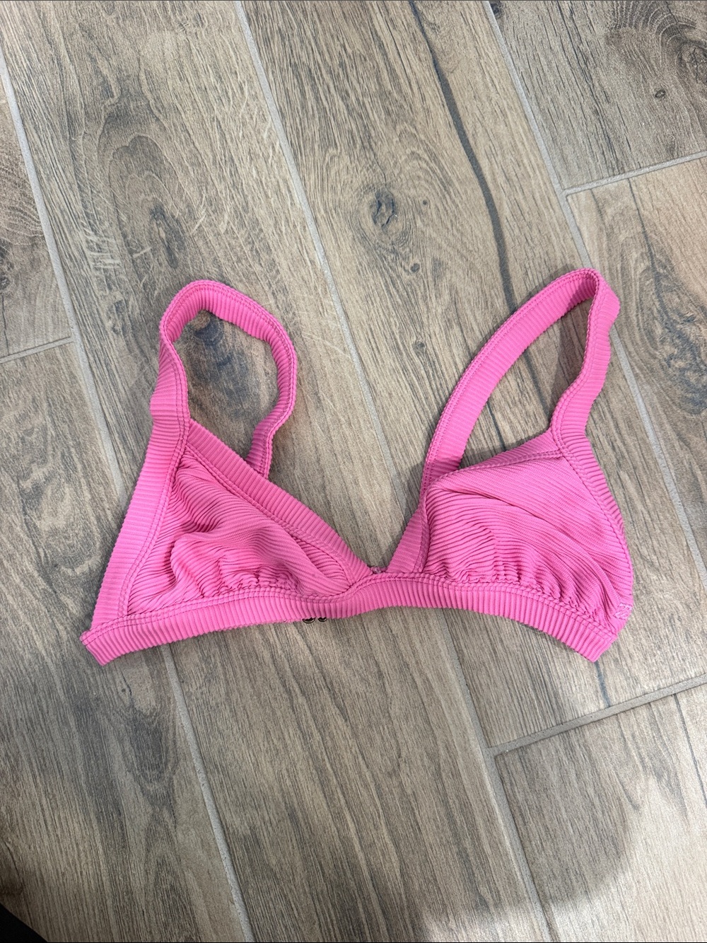 Billabong Pink Ribbed Triangle Bikini Top